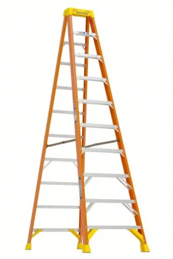 WERNER 6210 10 ft fiberglass stepladder with 300 lb load capacity