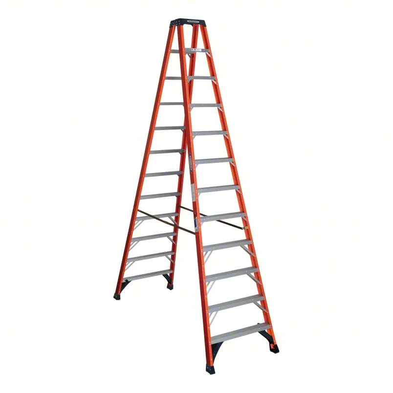 WERNER 12 ft Twin Stepladder Fiberglass 300 lb Load Capacity T6312