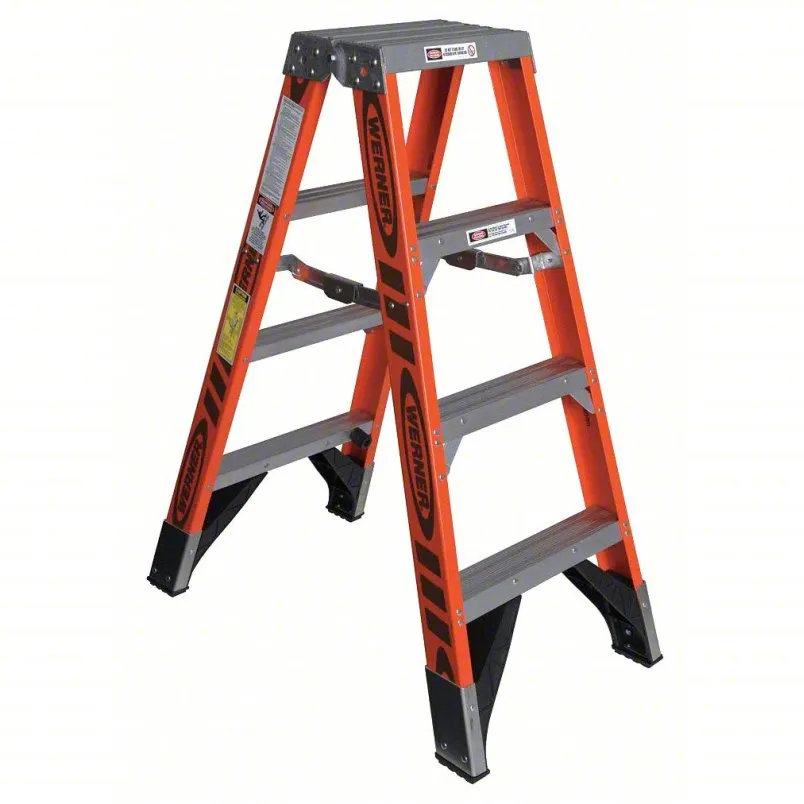 Werner T7404 fiberglass twin stepladder 4 ft with 375 lb capacity