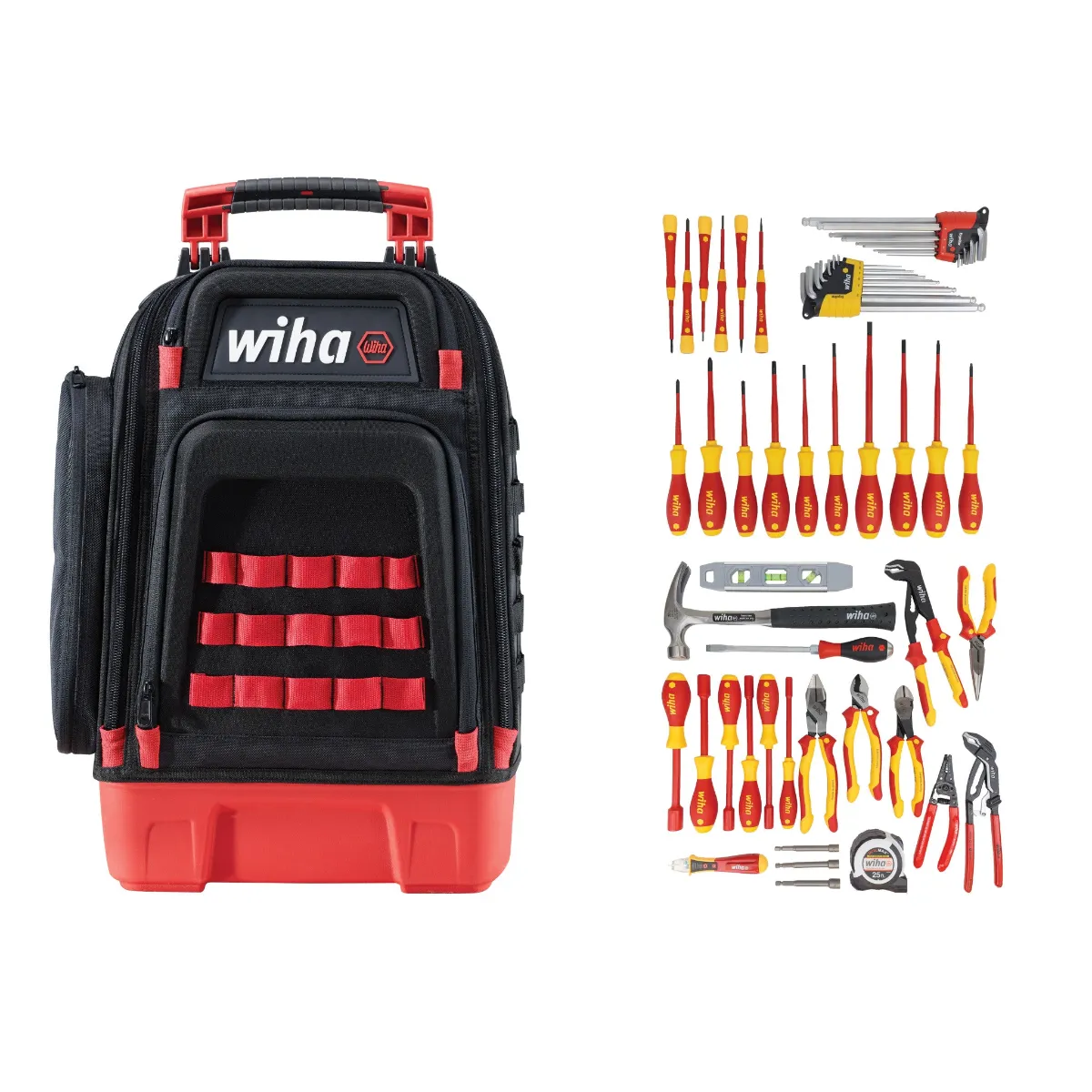 WIHA 91872 Master Electrician Insulated Tool Kit, Insulated, 59 Pieces, Tool Backpack