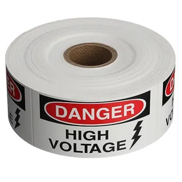 Seton Safety Labels On A Roll - Danger High Voltage - 28981