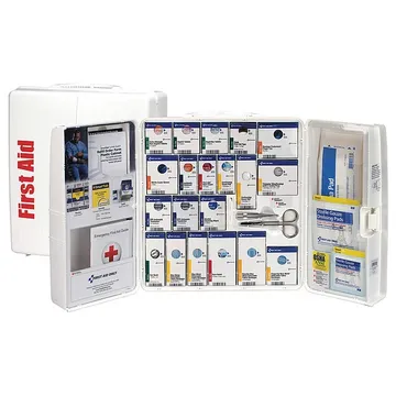 First Aid Cabinet, Plastic, Industrial, 50 People Served Per Kit