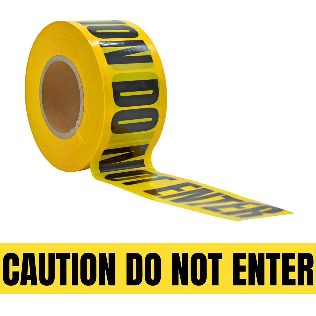 ZIBO yellow barricade tape with CAUTION DO NOT ENTER message 3 inch x 1000 ft